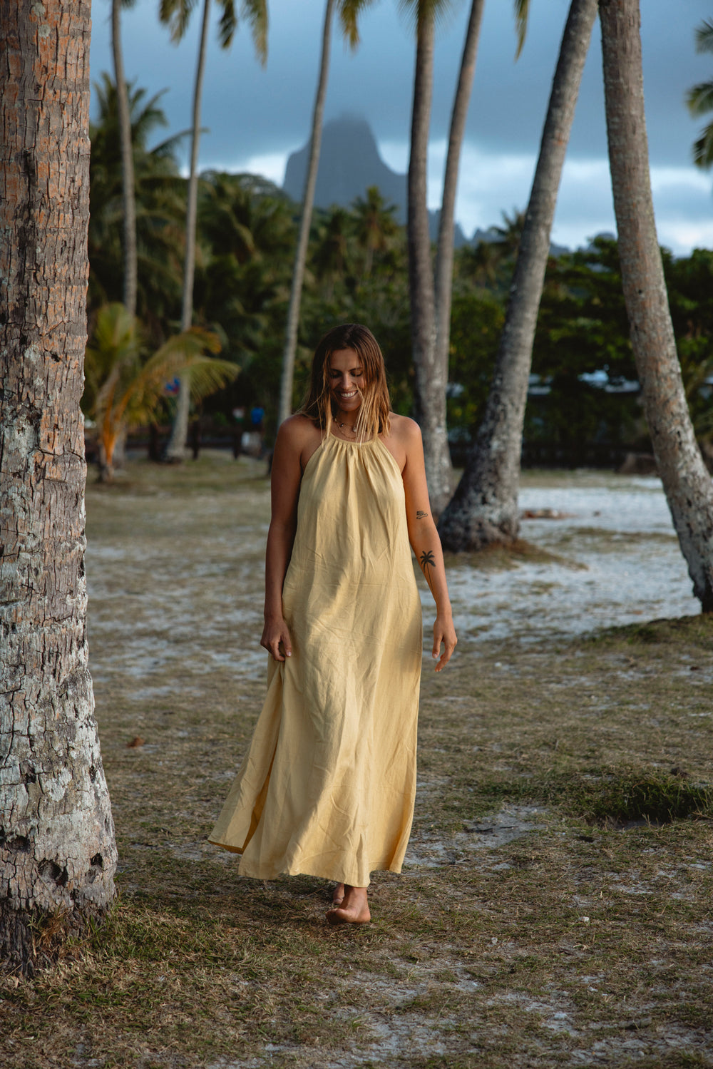 Short Sarong Dress Elastic Back Jungle Bird